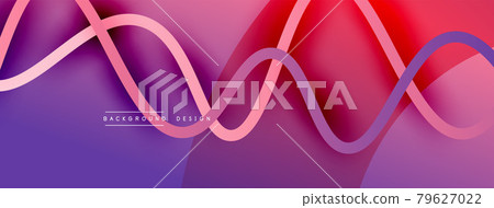 Abstract gradient background with wave line with shadow effect. Geometric composition. 3D shadow effects and fluid gradients 79627022