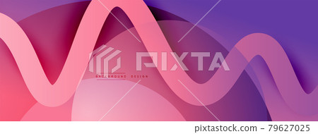 Abstract gradient background with wave line with shadow effect. Geometric composition. 3D shadow effects and fluid gradients Abstract gradient background with wave line with shadow effect. Geometric composition. 3D shadow effects and fluid gradients 79627025
