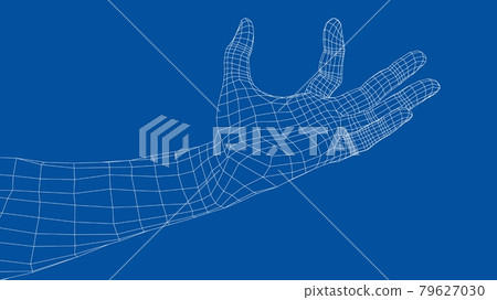 Hand hold some tiny or thin object. Vector Hand hold some tiny or thin object. Vector 79627030