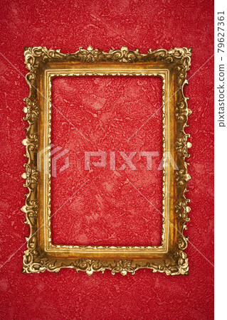 Red wallpaper and picture frame 79627361
