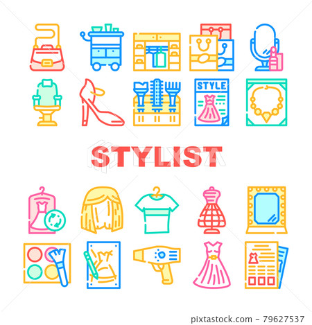Stylist Accessory Collection Icons Set Vector Stylist Accessory Collection Icons Set Vector 79627537