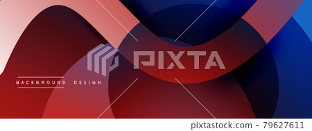 Abstract overlapping lines and circles geometric background with gradient colors 79627611