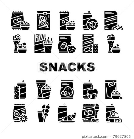 Snacks Food And Drink Collection Icons Set Vector Snacks Food And Drink Collection Icons Set Vector 79627805
