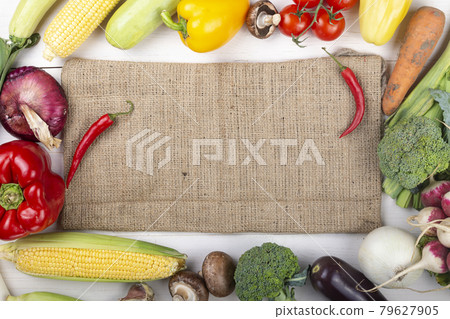 Healthy food background. Concept of Healthy Food, Fresh Vegetables. Vegan or diet food concept. 79627905