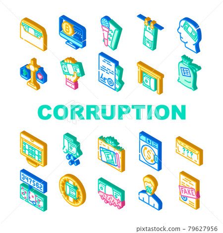 Corruption Problem Collection Icons Set Vector Corruption Problem Collection Icons Set Vector 79627956