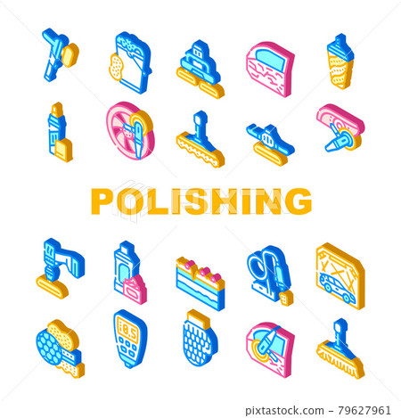 Car Polishing Tool Collection Icons Set Vector 79627961