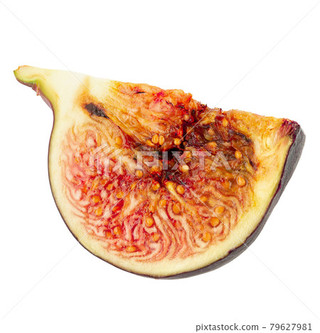 Sliced ripe figs isolated on white background. Sliced ripe figs isolated on white background. 79627981