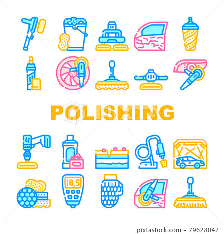 Car Polishing Tool Collection Icons Set Vector Car Polishing Tool Collection Icons Set Vector 79628042