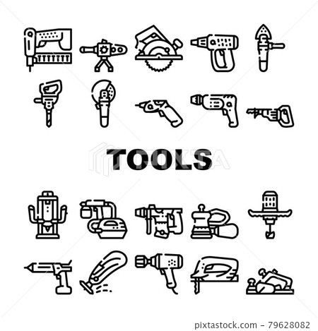 Tools For Building Collection Icons Set Vector Tools For Building Collection Icons Set Vector 79628082