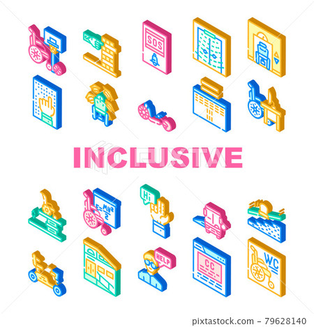 Inclusive Life Tool Collection Icons Set Vector 79628140