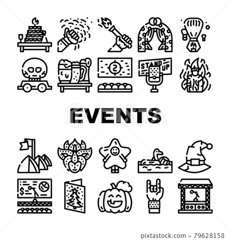 Events And Festival Collection Icons Set Vector Events And Festival Collection Icons Set Vector 79628158