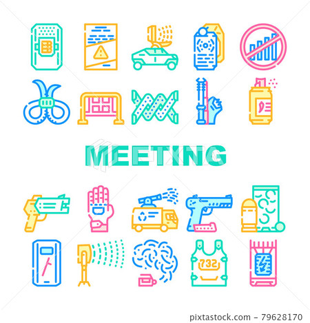 Protests Meeting Event Collection Icons Set Vector Protests Meeting Event Collection Icons Set Vector 79628170