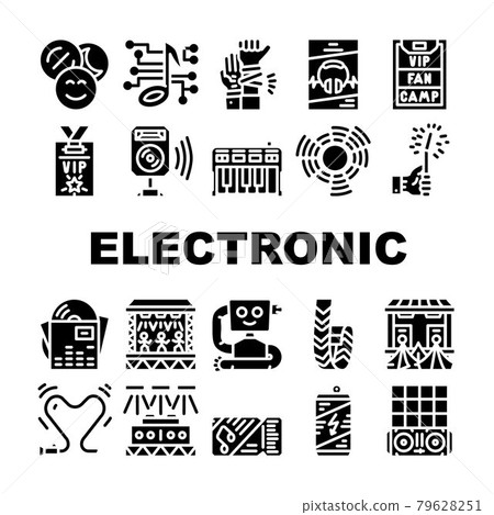 Electronic Dance Music Collection Icons Set Vector Electronic Dance Music Collection Icons Set Vector 79628251