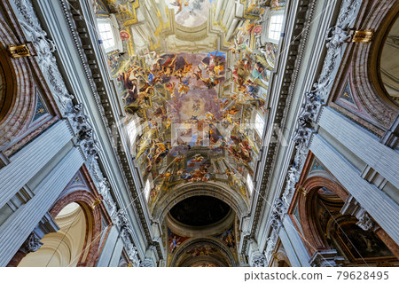 Sant Ignazio church ceiling frescoe, Rome, Italy 79628495