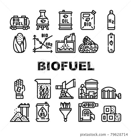 Biofuel Green Energy Collection Icons Set Vector Biofuel Green Energy Collection Icons Set Vector 79628714