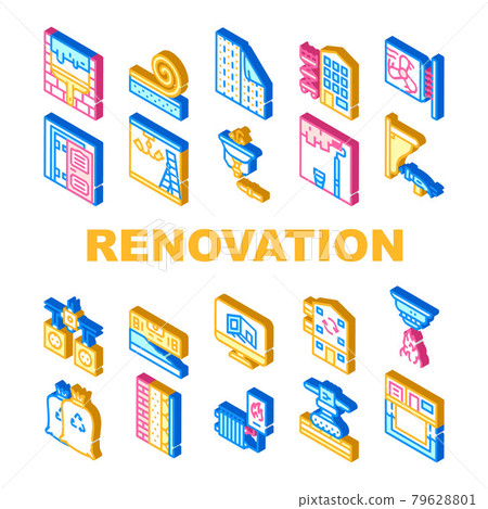 Home Renovation Repair Collection Icons Set Vector 79628801