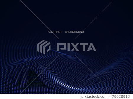 Wave of particles. Futuristic blue dots background with a dynamic wave. Big data. Wave of particles. Futuristic blue dots background with a dynamic wave. Big data. 79628913