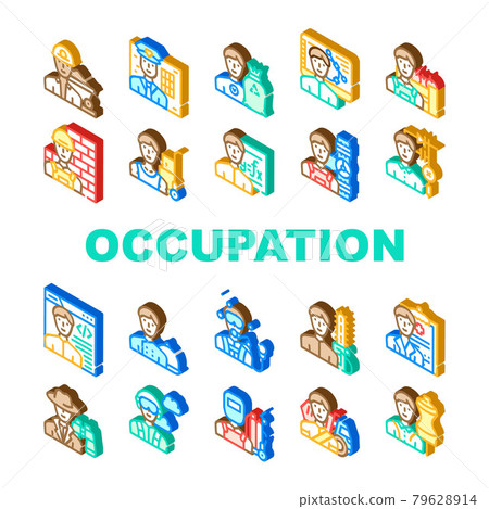 Male Occupation Job Collection Icons Set Vector Male Occupation Job Collection Icons Set Vector 79628914