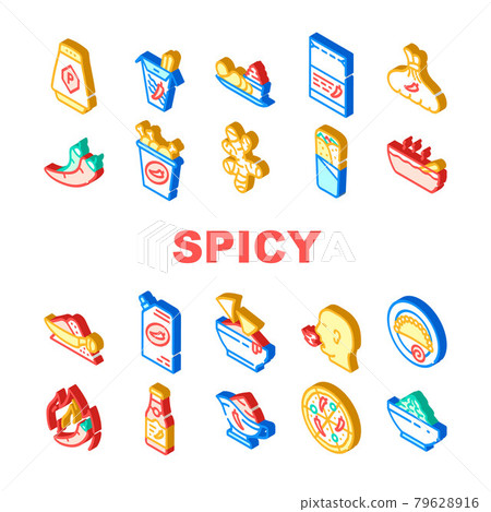 Spicy Dish Flavor Food Collection Icons Set Vector Spicy Dish Flavor Food Collection Icons Set Vector 79628916