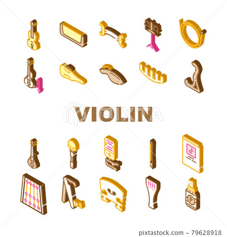 Violin String Musical Instrument Icons Set Vector Violin String Musical Instrument Icons Set Vector 79628918