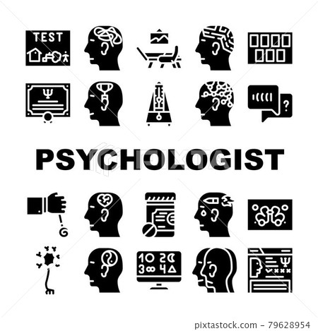 Psychologist Doctor Collection Icons Set Vector Illustrations Psychologist Doctor Collection Icons Set Vector Illustrations 79628954