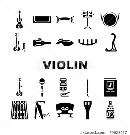 Violin String Musical Instrument Icons Set Vector Violin String Musical Instrument Icons Set Vector 79628957