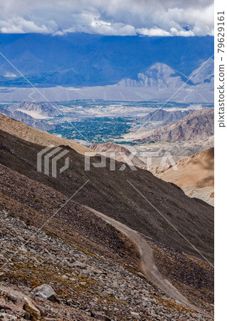 Road in Himalayas near Kardung La pass. Ladakh, India 79629161