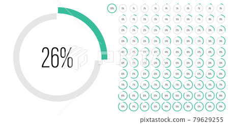 Set of circle percentage progress bar diagrams - Stock Illustration ...