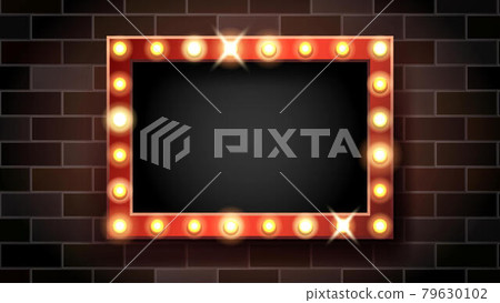 Broadway Signboard With Lighting Lamps Vector 79630102