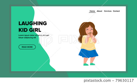 Laughing Kid Girl From Funny Situation Vector Laughing Kid Girl From Funny Situation Vector 79630117