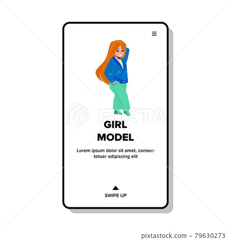 Girl Model Showing Clothes On Fashion Event Vector Girl Model Showing Clothes On Fashion Event Vector 79630273