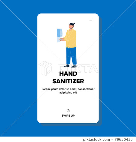 Hand Sanitizer Using Man For Palm Hygiene Vector Hand Sanitizer Using Man For Palm Hygiene Vector 79630433