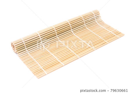 bamboo mat for making japanese sushi isolated on white background bamboo mat for making japanese sushi isolated on white background 79630661