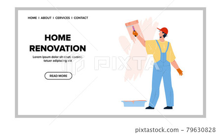 Home Renovation Occupation Of Painter Man Vector 79630828