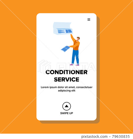 Conditioner Service Worker Repair Equipment Vector Conditioner Service Worker Repair Equipment Vector 79630835