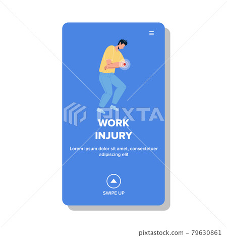 Work Injury Getting Young Man Employee Vector 79630861