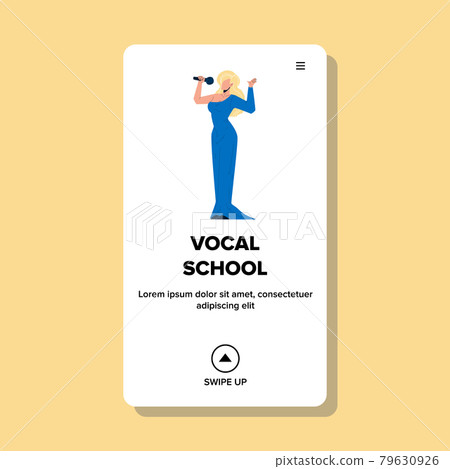 Vocal School Girl Student Performing Song Vector 79630926