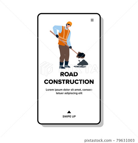 Road Construction Occupation Of Repairman Vector Illustration 79631003