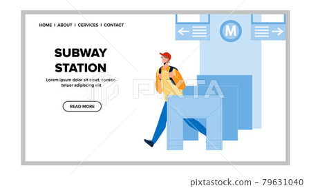 Subway Station Entry System Pass Passenger Vector Subway Station Entry System Pass Passenger Vector 79631040