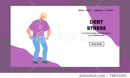 Debt Stress Have Worried Young Businessman Vector Debt Stress Have Worried Young Businessman Vector 79631042
