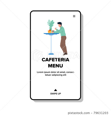 Cafeteria Menu Choosing Meal Man Client Vector 79631203