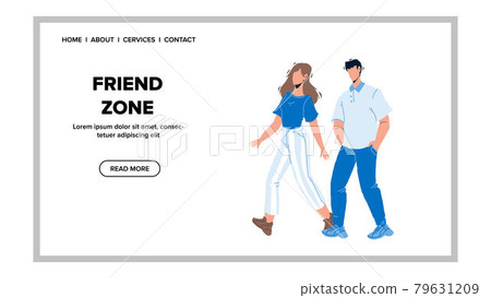 Friend Zone Between Young Man And Woman Vector 79631209