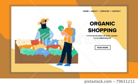 Organic Shopping In Bio Vegetarian Market Vector Organic Shopping In Bio Vegetarian Market Vector 79631211