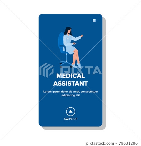 Medical Assistant Woman Sitting On Chair Vector 79631290