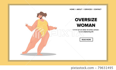 Oversize Woman Fashion Model In Swimwear Vector Oversize Woman Fashion Model In Swimwear Vector 79631495