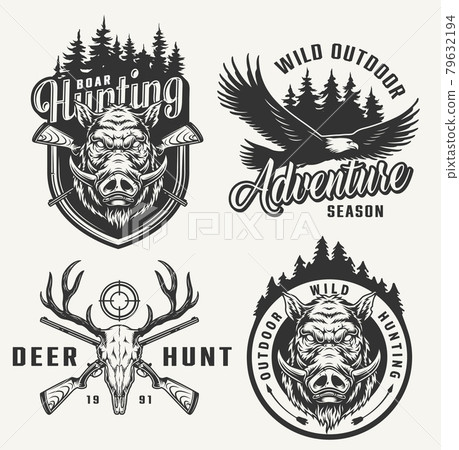 Vintage hunting club prints Vintage hunting club prints 79632194