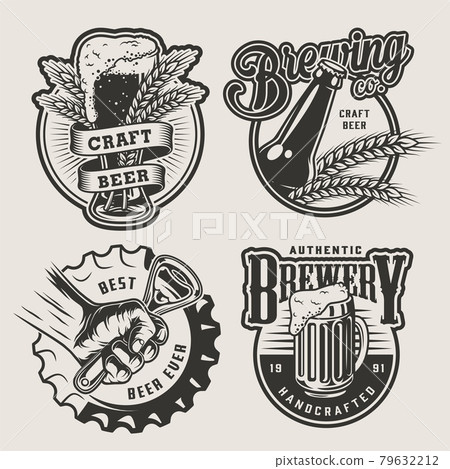 Vintage brewing emblems set Vintage brewing emblems set 79632212