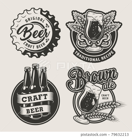 Vintage brewing logos set Vintage brewing logos set 79632213