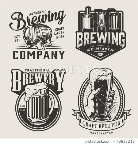 Monochrome brewery vintage emblems 79632218