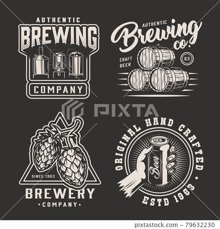 Vintage monochrome brewery emblems 79632230